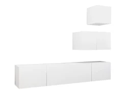 Móvel De Tv|vidaxl 4 pcs conjunto de móveis de TV derivados de madeira Branco