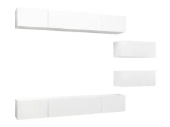 Móvel De Tv* 6 pcs conjunto de móveis de TV derivados de madeira PT826832 Branco