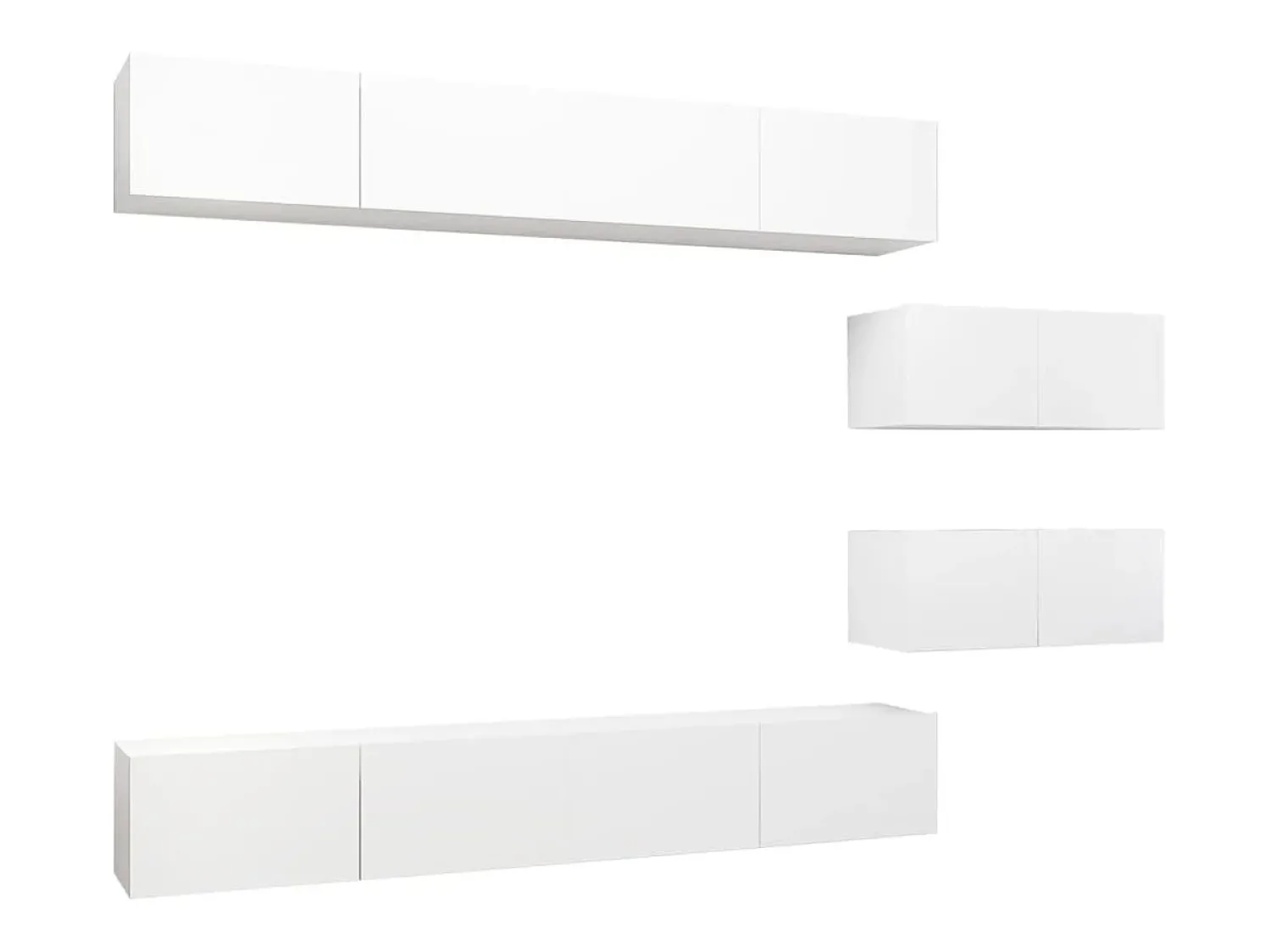 Móvel De Tv* 6 pcs conjunto de móveis de TV derivados de madeira PT826832 Branco