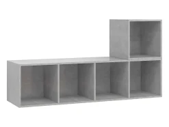 Móvel De Tv* 2 pcs conjunto de móveis de TV contraplacado cimento PT971127 Cinzento