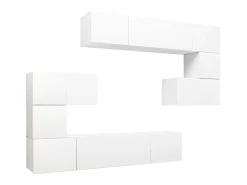 8 pcs conjunto de móveis de TV derivados de madeira PT381707 Branco