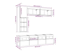 Móvel De Tv|vidaxl 7 pcs conjunto de móveis de parede para TV com luzes LED Branco