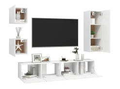 Móvel De Tv* 5 pcs conjunto de móveis de TV derivados de madeira PT738792 Branco