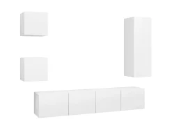 Móvel De Tv* 5 pcs conjunto de móveis de TV derivados de madeira PT738792 Branco