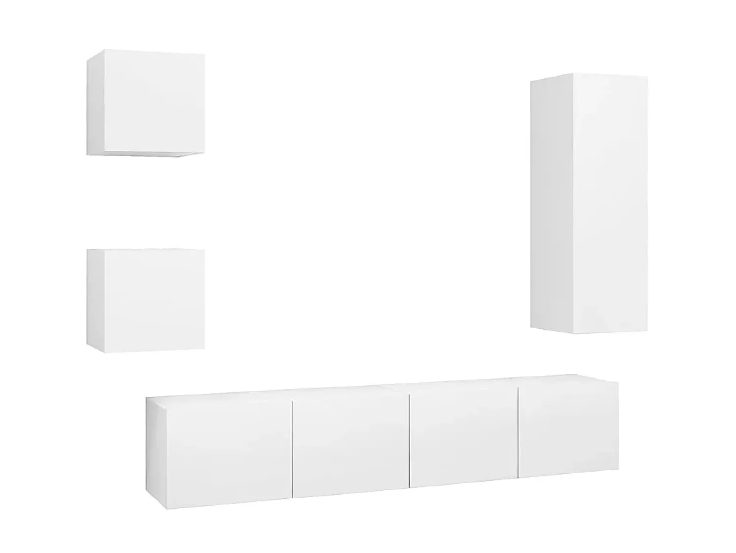 Móvel De Tv* 5 pcs conjunto de móveis de TV derivados de madeira PT738792 Branco