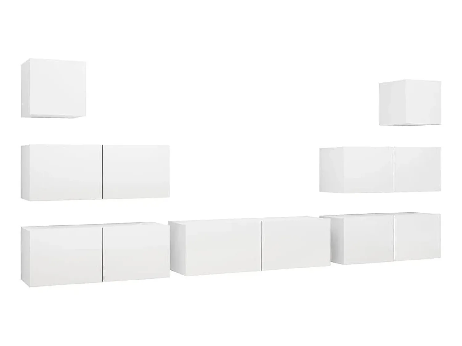 Móvel De Tv* 7 pcs conjunto de móveis de TV derivados de madeira PT346353 Branco