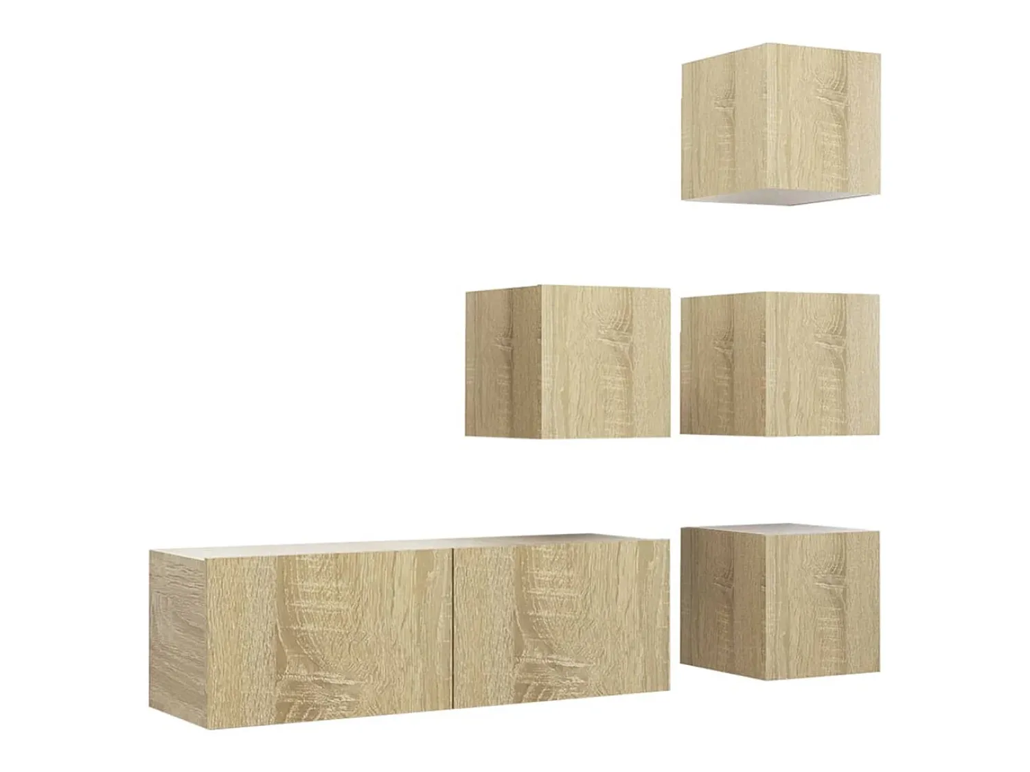 Best 5 pcs conjunto de móveis TV derivados madeira carvalho sonoma PT898196 Castanho