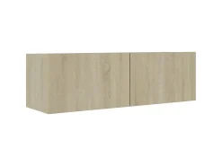 Móvel De Tv* 2 pcs conjunto de móveis TV derivados madeira carvalho sonoma PT123659 Castanho