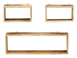 3 pcs conjunto de prateleiras de parede cubos mangueira maciça PT522591^ Prateleira