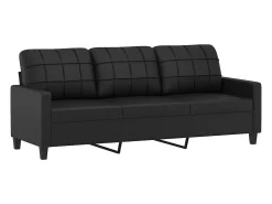 Discount vidaxl 2 pcs conjunto de sofás com almofadões couro artificial Preto