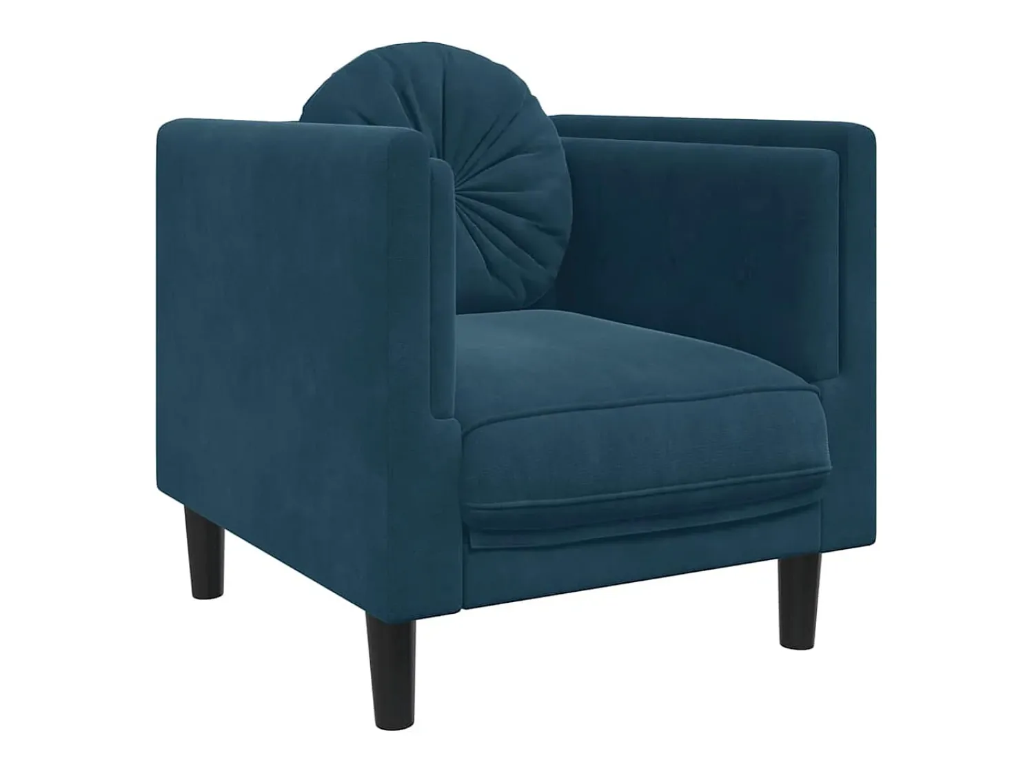 New vidaxl 3 pcs conjunto de sofás com almofadas veludo Azul