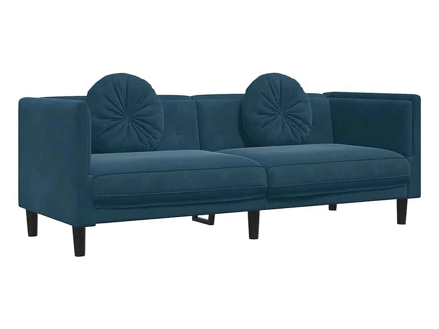 New vidaxl 3 pcs conjunto de sofás com almofadas veludo Azul