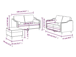 New vidaxl 3 pcs conjunto de sofás com almofadas tecido cor Creme