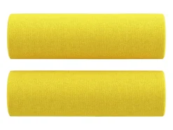 Sofá*vidaxl 3 pcs conjunto de sofás com almofadas tecido -claro Amarelo