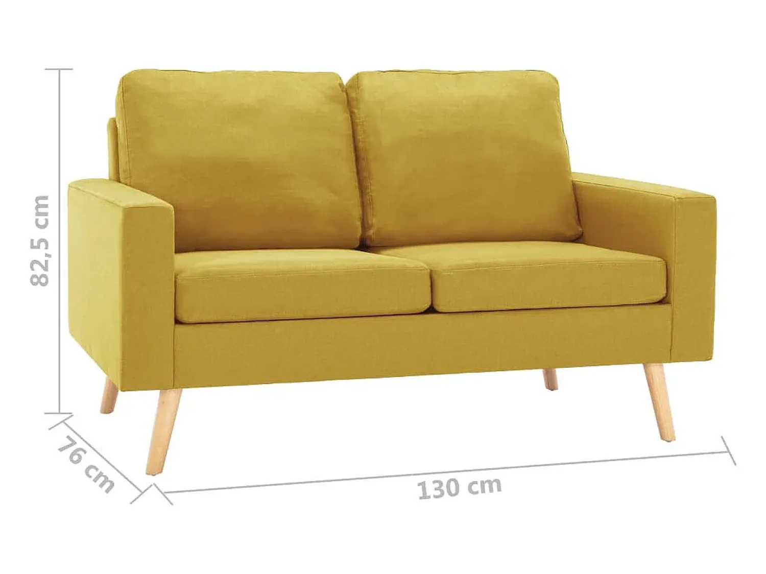 Sofá*vidaxl 2 pcs conjunto de sofás tecido Amarelo