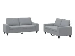 Sofá*vidaxl 2 pcs conjunto de sofás tecido -claro Cinzento
