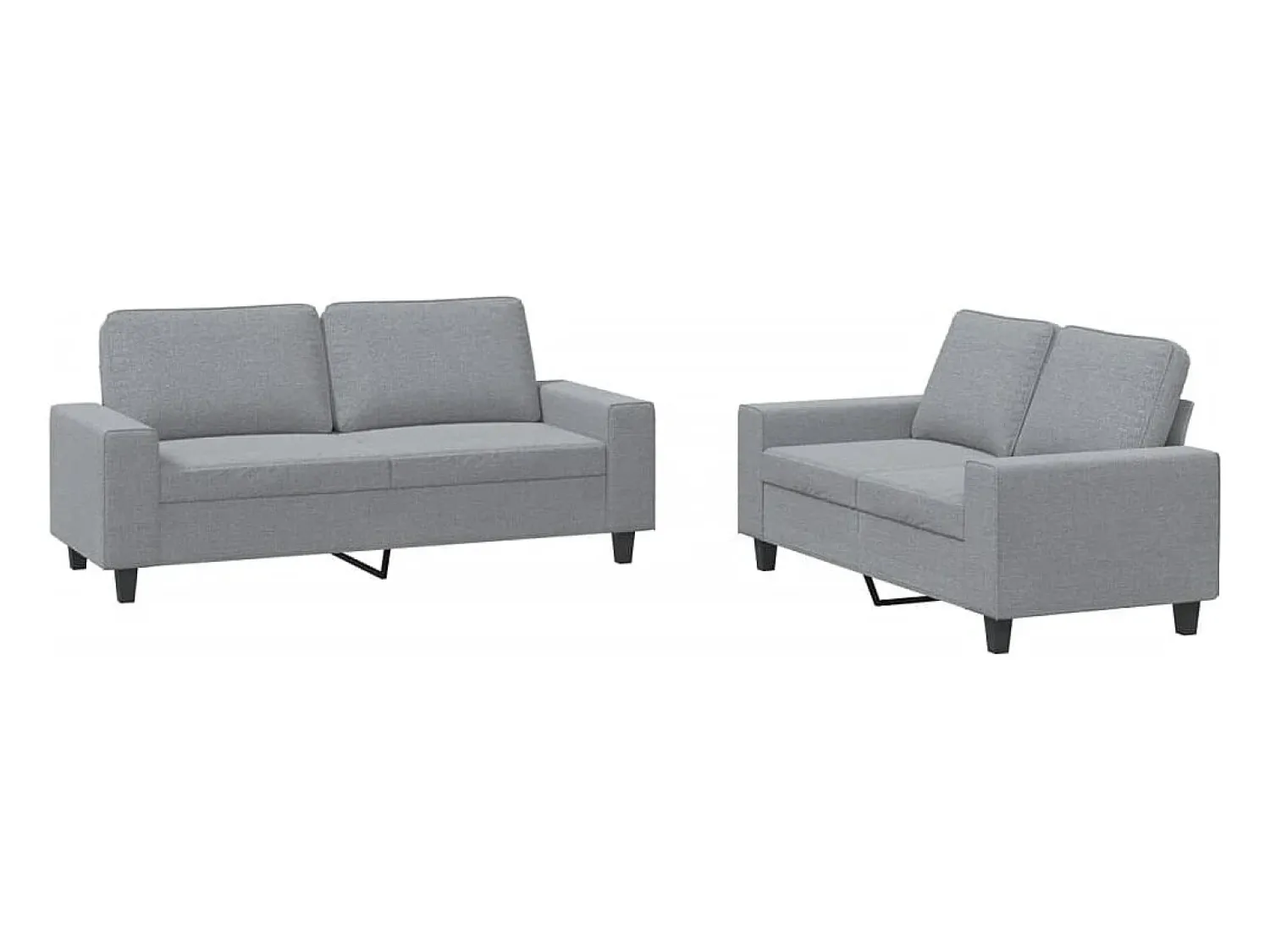 Sofá*vidaxl 2 pcs conjunto de sofás tecido -claro Cinzento