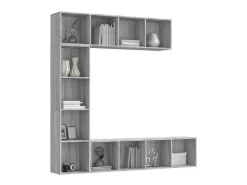 Biblioteca| 3 pcs conjunto estante/móvel TV 180x30x180 cm sonoma PT842132 Cinzento
