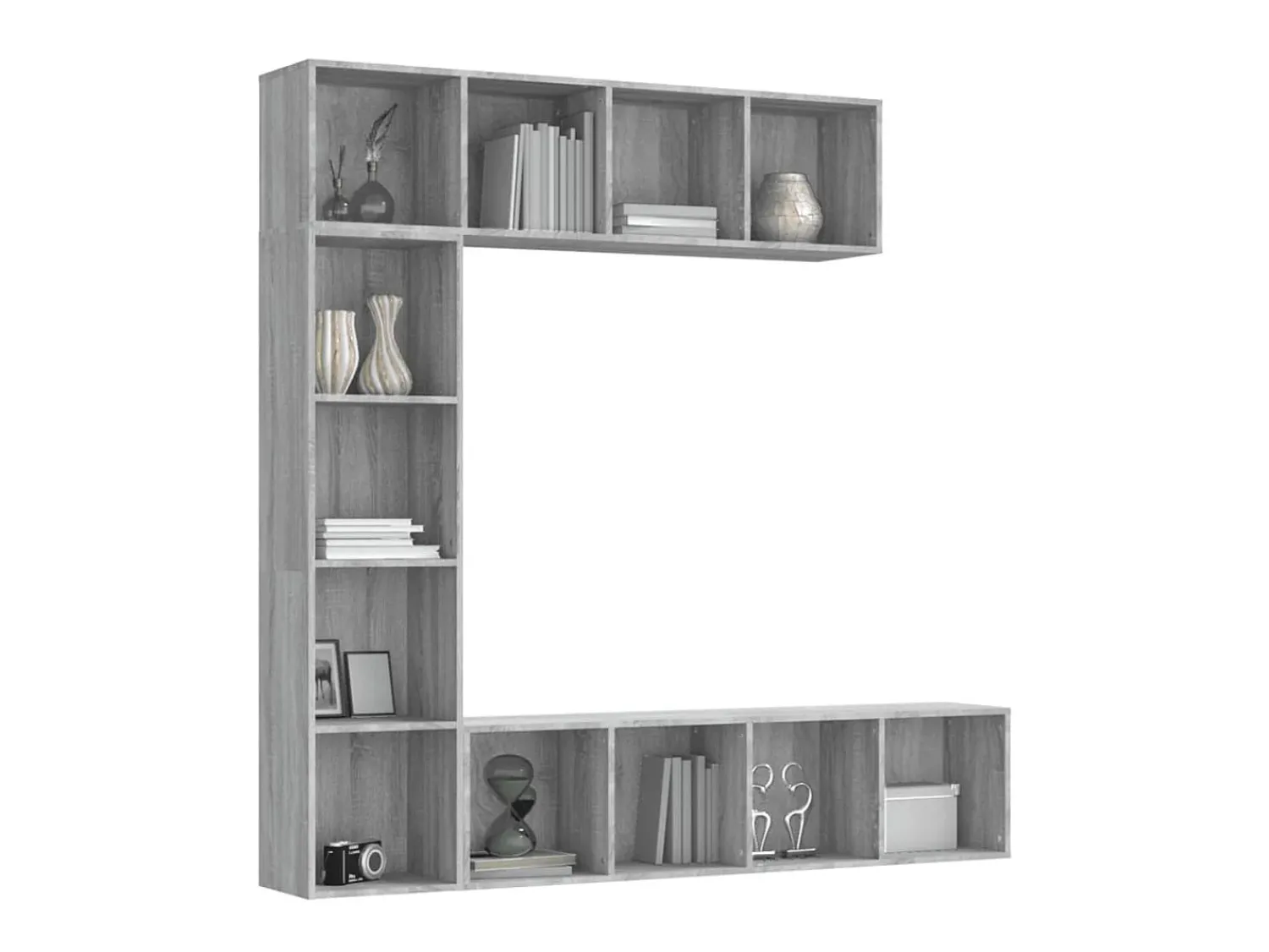 Biblioteca| 3 pcs conjunto estante/móvel TV 180x30x180 cm sonoma PT842132 Cinzento