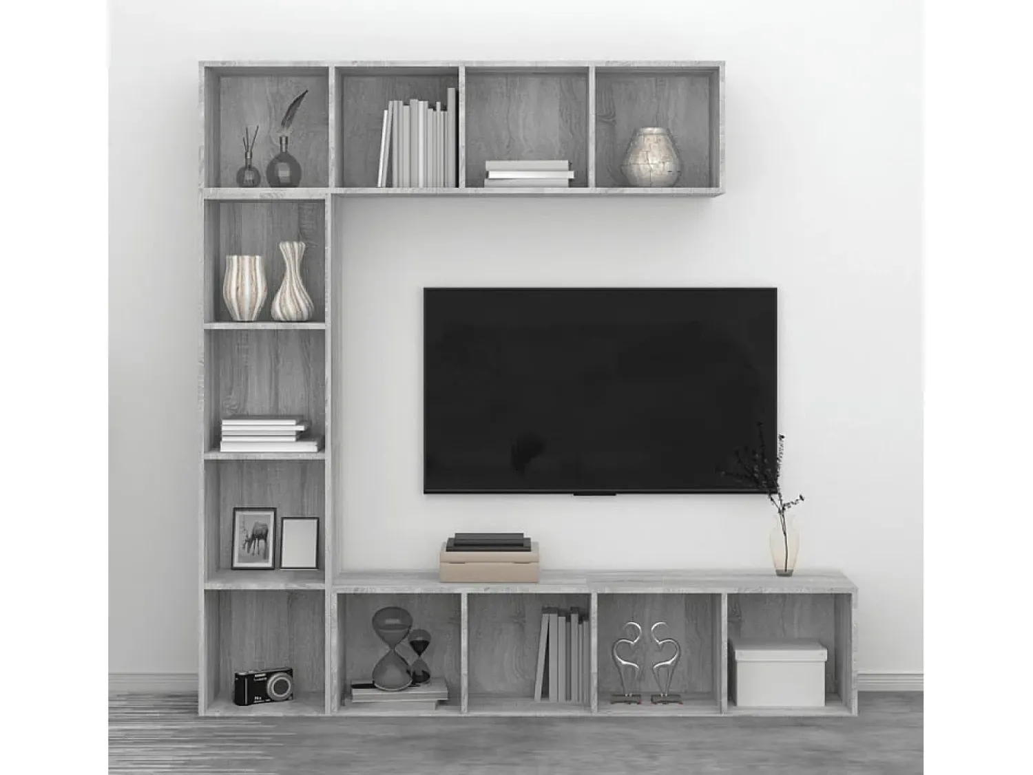 Biblioteca| 3 pcs conjunto estante/móvel TV 180x30x180 cm sonoma PT842132 Cinzento