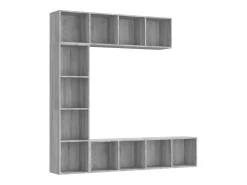 Vitrina*vidaxl 3 pcs conjunto estante/móvel TV 180x30x180 cm sonoma Cinzento