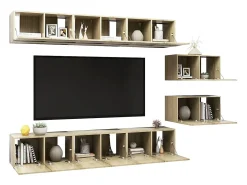 Móvel De Tv* 8 pcs conjunto móveis de TV derivados madeira carvalho sonoma PT510897 Castanho