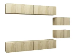 Móvel De Tv* 8 pcs conjunto móveis de TV derivados madeira carvalho sonoma PT510897 Castanho