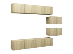 Sale 6 pcs conjunto móveis de TV derivados madeira carvalho sonoma PT507683 Castanho