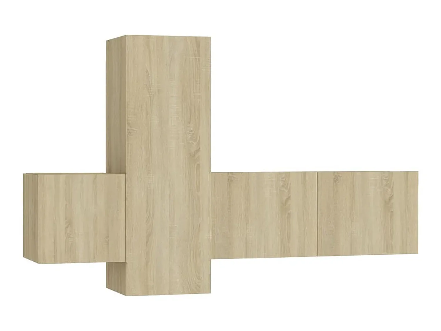 Móvel De Tv* 3 pcs conjunto móveis de TV derivados madeira carvalho sonoma PT492350 Castanho