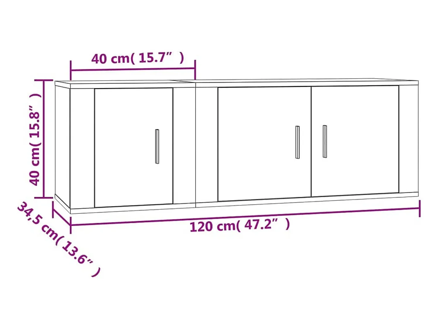 vidaxl 2 pcs conjunto móveis de TV derivados de madeira cinza cimento^ Móvel De Tv