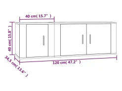 vidaxl 2 pcs conjunto móveis de TV derivados de madeira cinza cimento^ Móvel De Tv