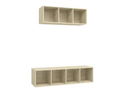 Móvel De Tv* 2 pcs conjunto móveis de TV derivados madeira carvalho sonoma PT428912 Castanho
