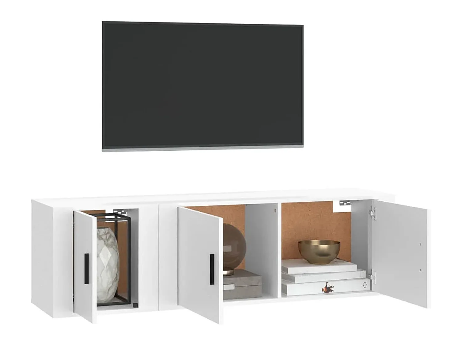 2 pcs conjunto móveis de TV derivados de madeira PT739447^ Móvel De Tv