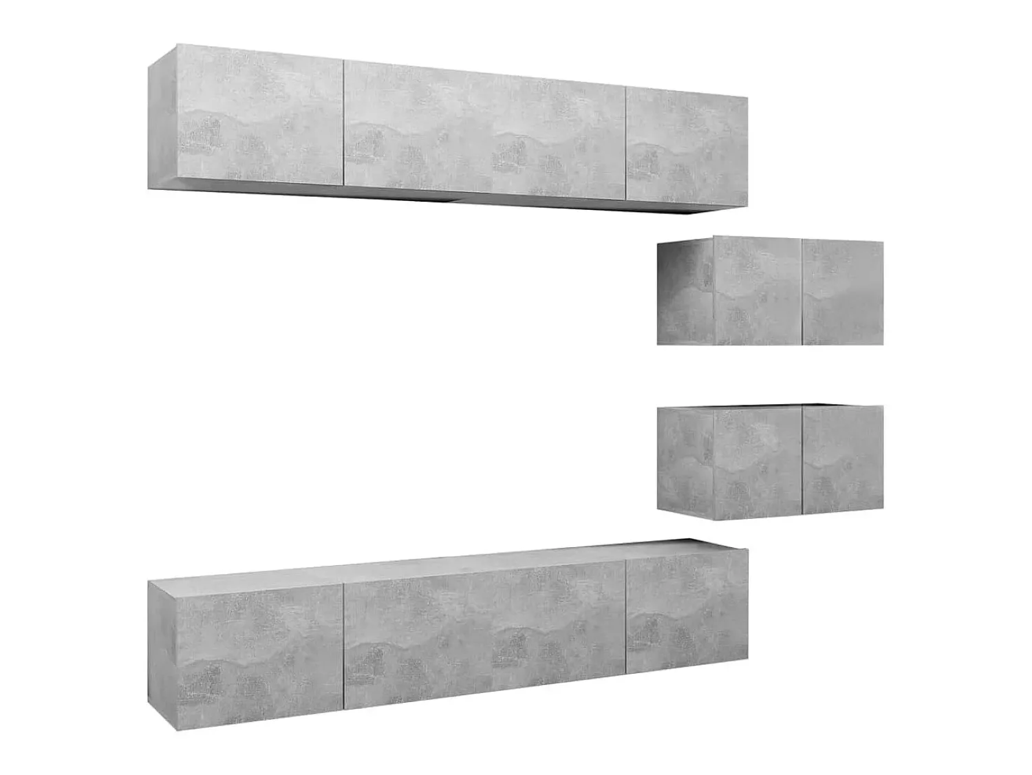 Móvel De Tv* 6 pcs conjunto móveis de TV derivados madeira cimento PT462926 Cinzento
