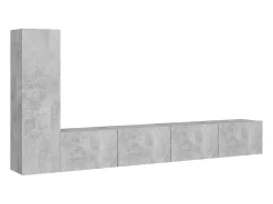 Discount 3 pcs conjunto móveis de TV derivados madeira cimento PT241684 Cinzento