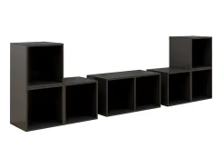Móvel De Tv* 6 pcs conjunto móveis de TV derivados madeira cinza brilhante PT453369 Cinzento