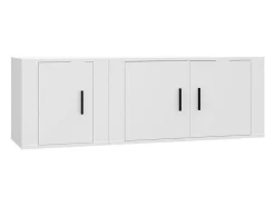 Móvel De Tv*vidaxl 2 pcs conjunto móveis de TV derivados de madeira Branco