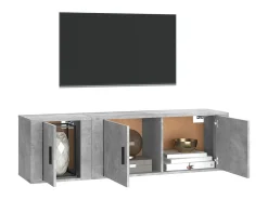 Móvel De Tv| 2 pcs Conjunto móveis de TV derivados de madeira cinza cimento PT819855 Cinzento