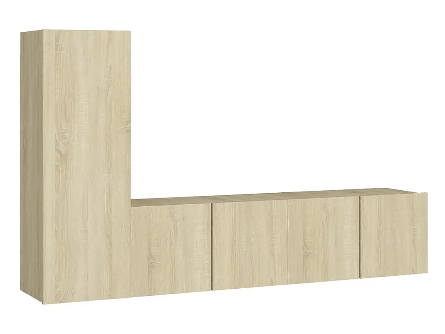 Móvel De Tv* 3 pcs conjunto móveis de TV derivados madeira carvalho sonoma PT115597 Castanho
