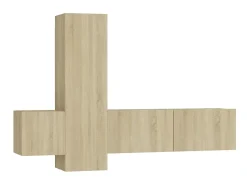 Sale 3 pcs conjunto móveis de TV derivados madeira carvalho sonoma PT711703 Castanho