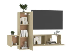 Sale 3 pcs conjunto móveis de TV derivados madeira carvalho sonoma PT711703 Castanho