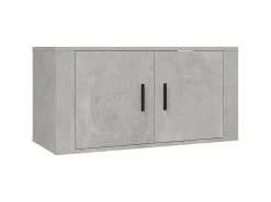 2 pcs conjunto móveis de TV derivados de madeira cinza cimento PT528225^ Móvel De Tv