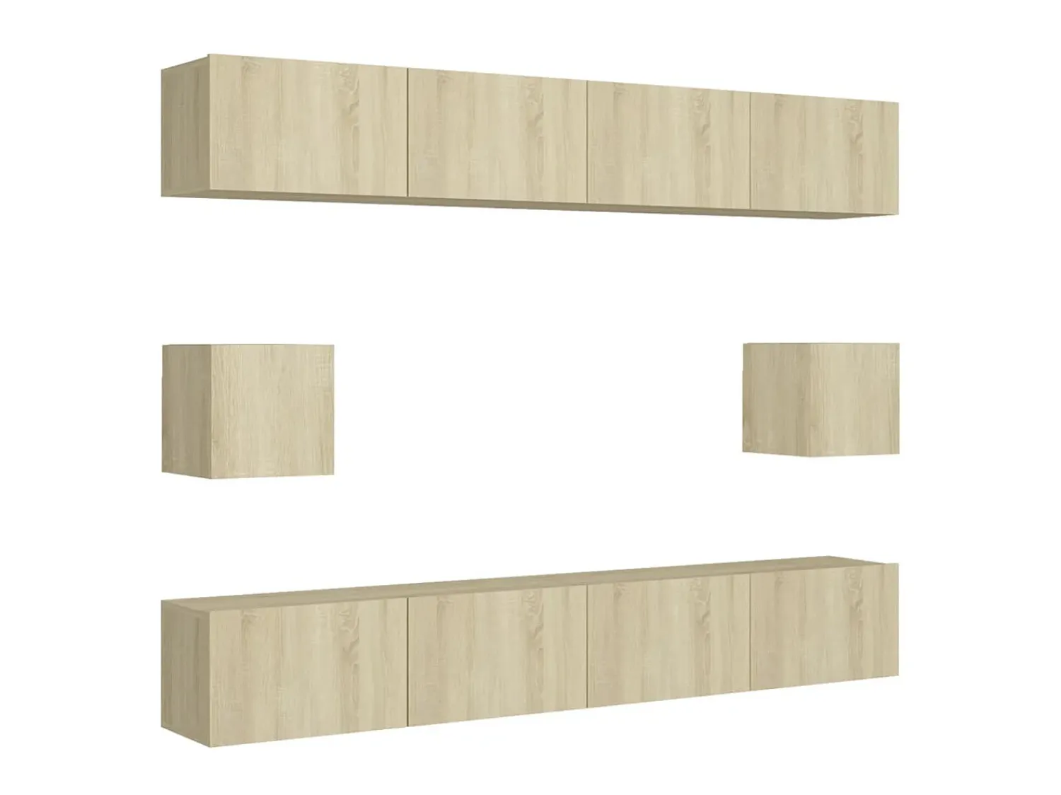 Móvel De Tv* 6 pcs conjunto móveis de TV derivados madeira carvalho sonoma PT303912 Castanho