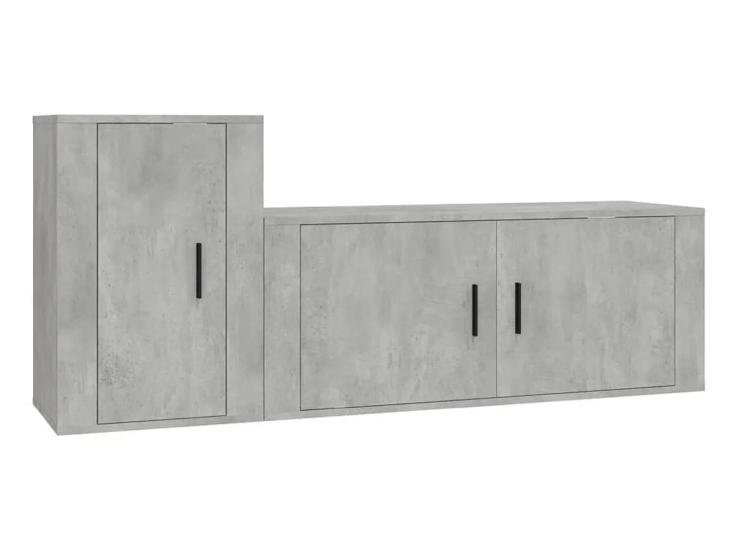 Online 2 pcs conjunto móveis de TV derivados de madeira cinza cimento PT614067 Cinzento