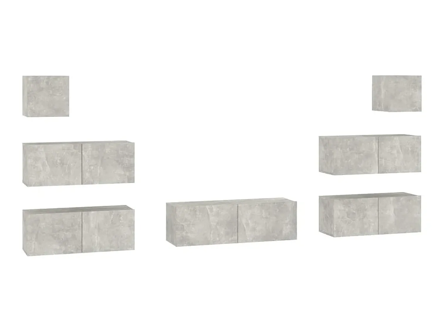 7 pcs conjunto móveis TV derivados de madeira cimento PT637580^ Móvel De Tv