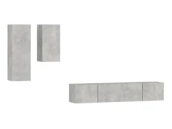 4 pcs conjunto móveis TV derivados de madeira cimento PT910009^ Móvel De Tv