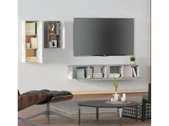 4 pcs conjunto móveis TV derivados de madeira cimento PT910009^ Móvel De Tv