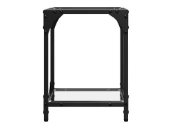 2 pcs Mesas de centro | Mesa de apoio | Mesa de café c/ topo vidro 30x30x40cm aço^ Mesa De Centro