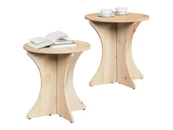 2 pcs Mesas de centro | Mesa de apoio | Mesa de café Natural 46x46x47 cm^ Mesa De Centro