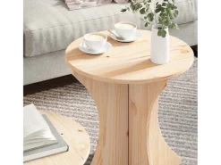 2 pcs Mesas de centro | Mesa de apoio | Mesa de café Natural 46x46x47 cm^ Mesa De Centro